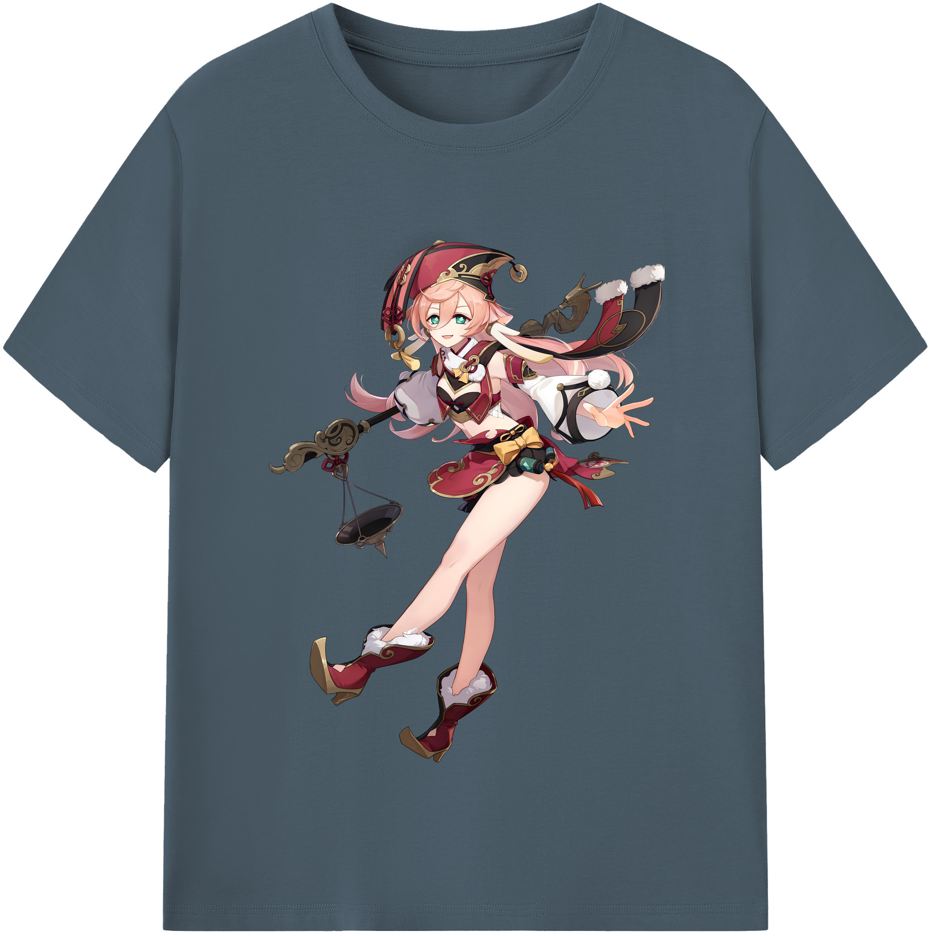 げんし神 ヤンフェイ genshin Yanfei 綿100％半袖Tシャツ（フロントプリント）